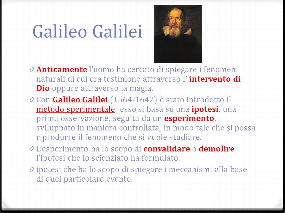 Andando A Decidere Genealogia Razzo Galileo Galilei Metodo Sperimentale